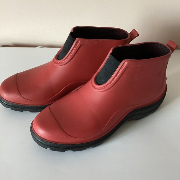 Sloggers Women's Red Waterproof Ankle Boots Size US 8 Rain Snow Winter - Picture 1 of 12